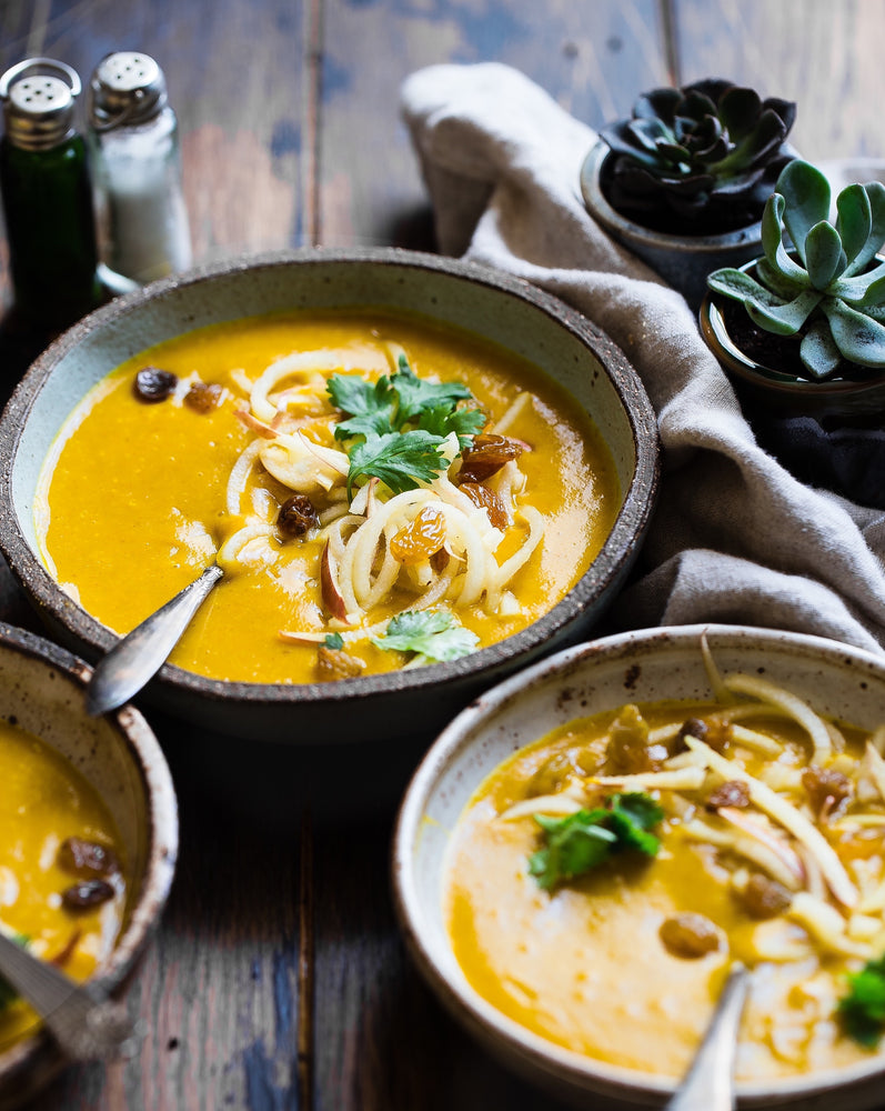 Butternut squash soup with carrot and ginger