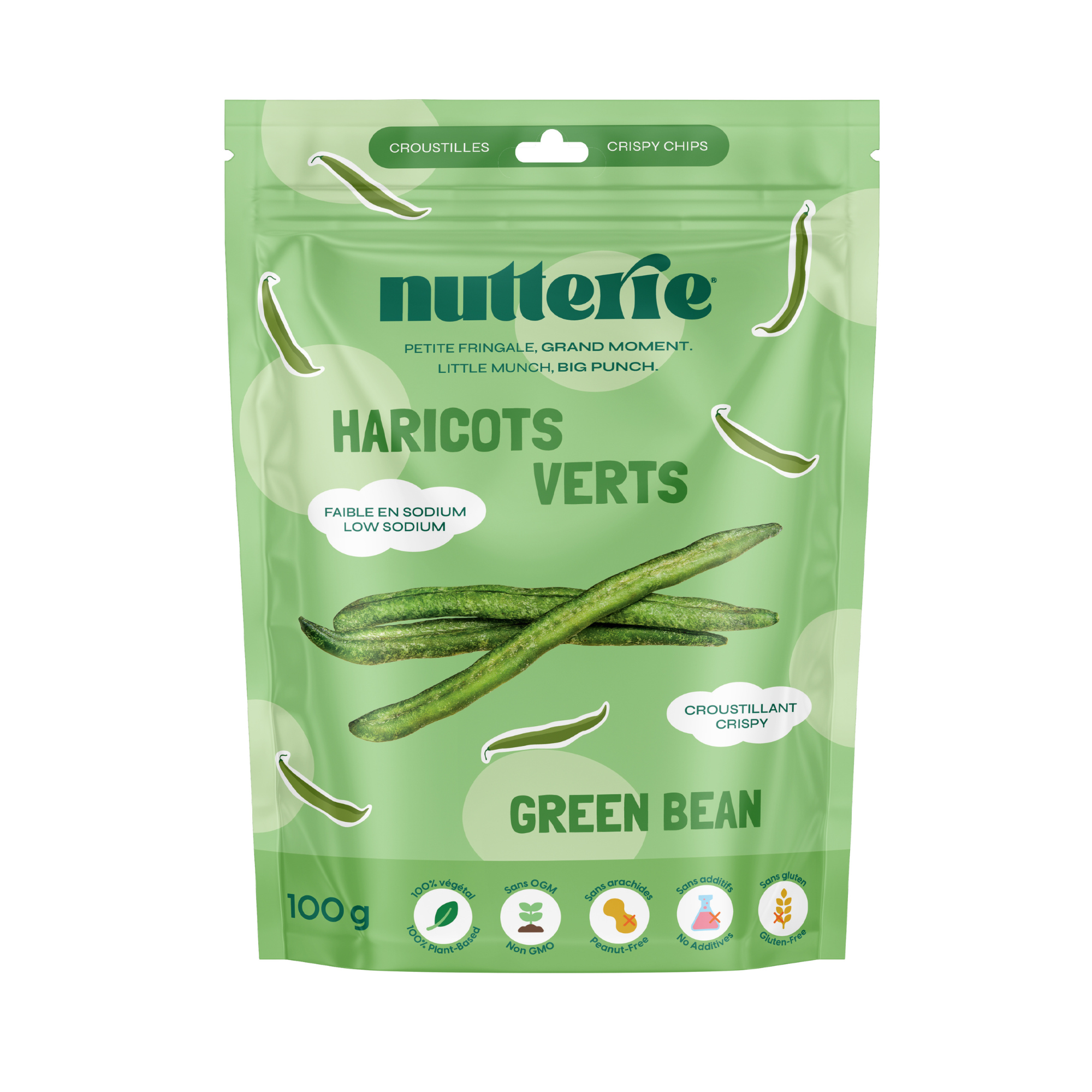 Croustilles de haricots verts – 100 g