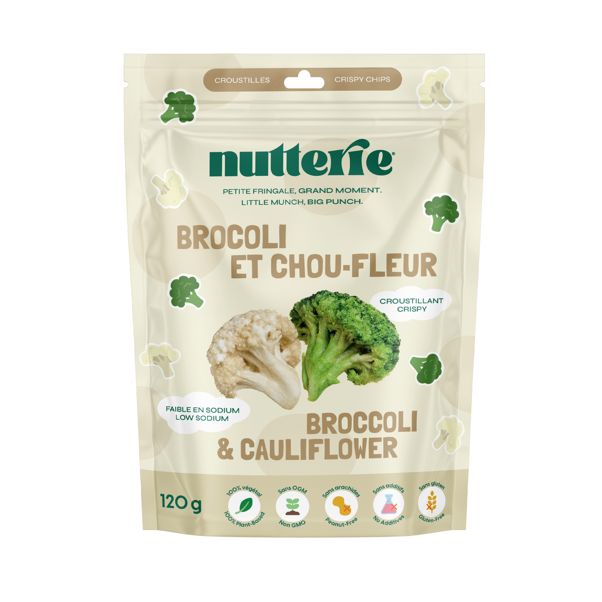 Croustilles de brocoli et chou-fleur – 120 g