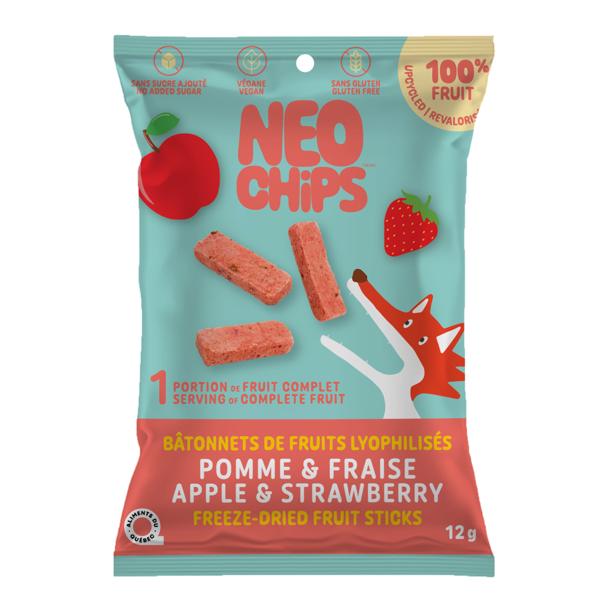 Freeze-Dried Apple & Strawberry Sticks