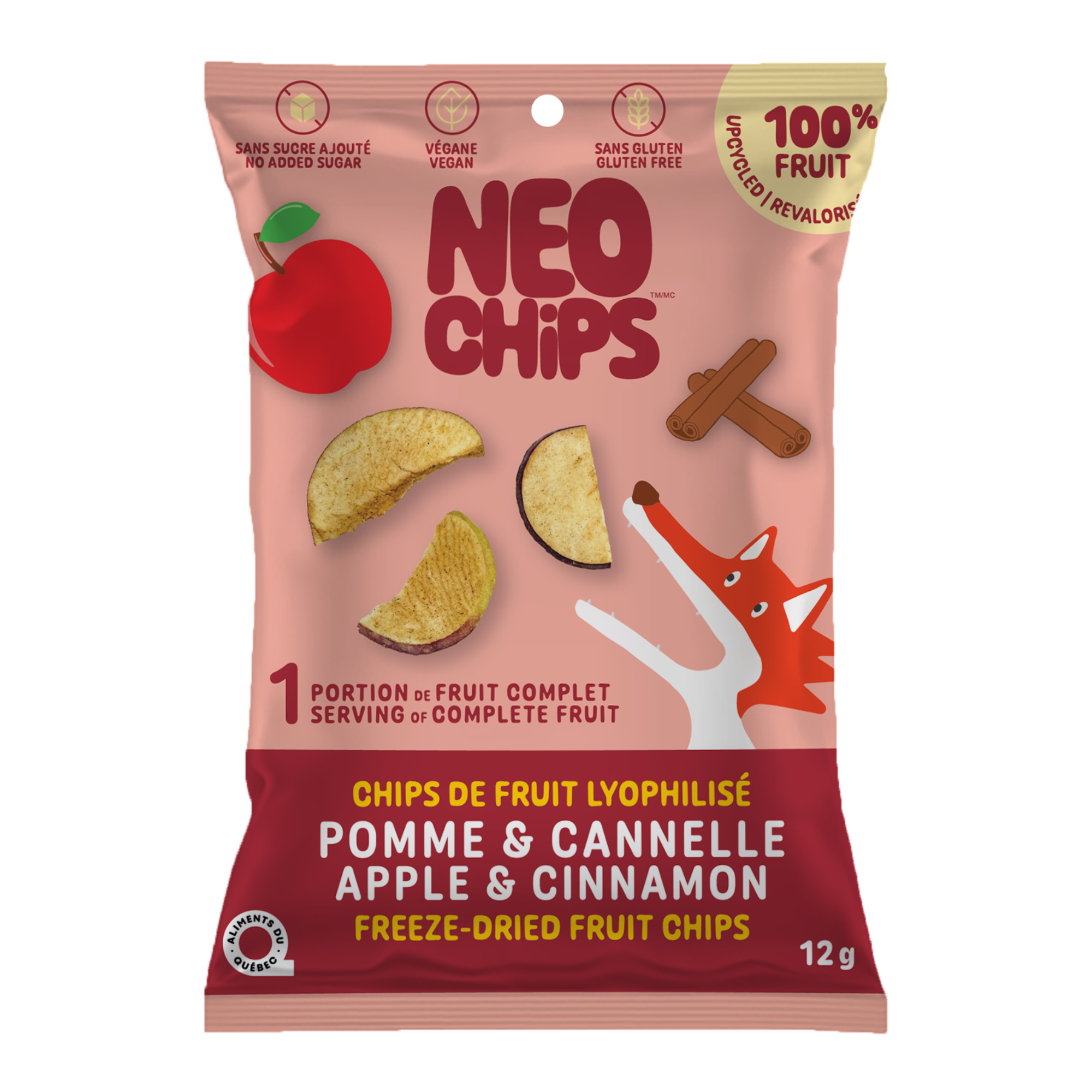 Chips pomme & cannelle lyophilisées