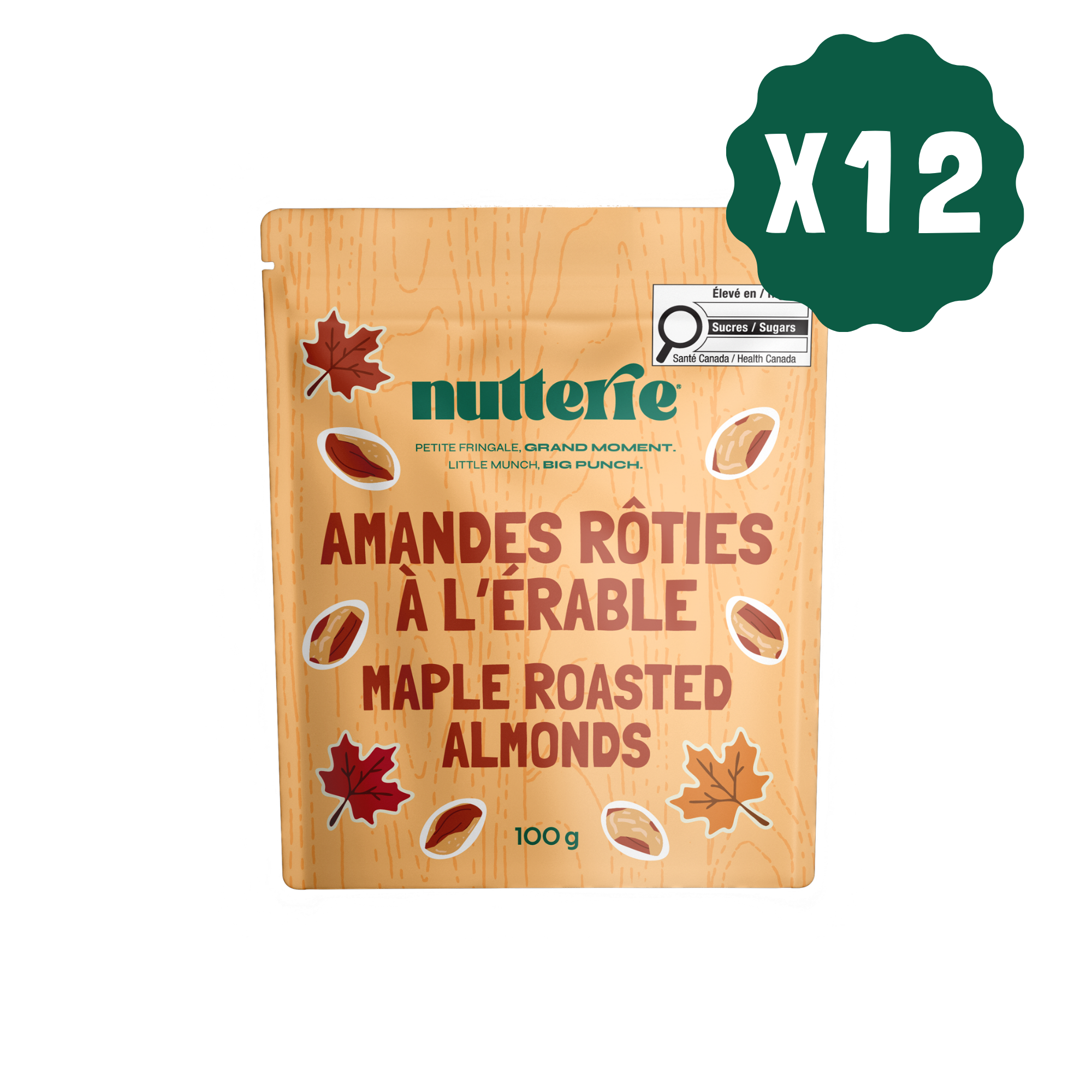 Maple Roasted Almonds (100g) - CASE of 12