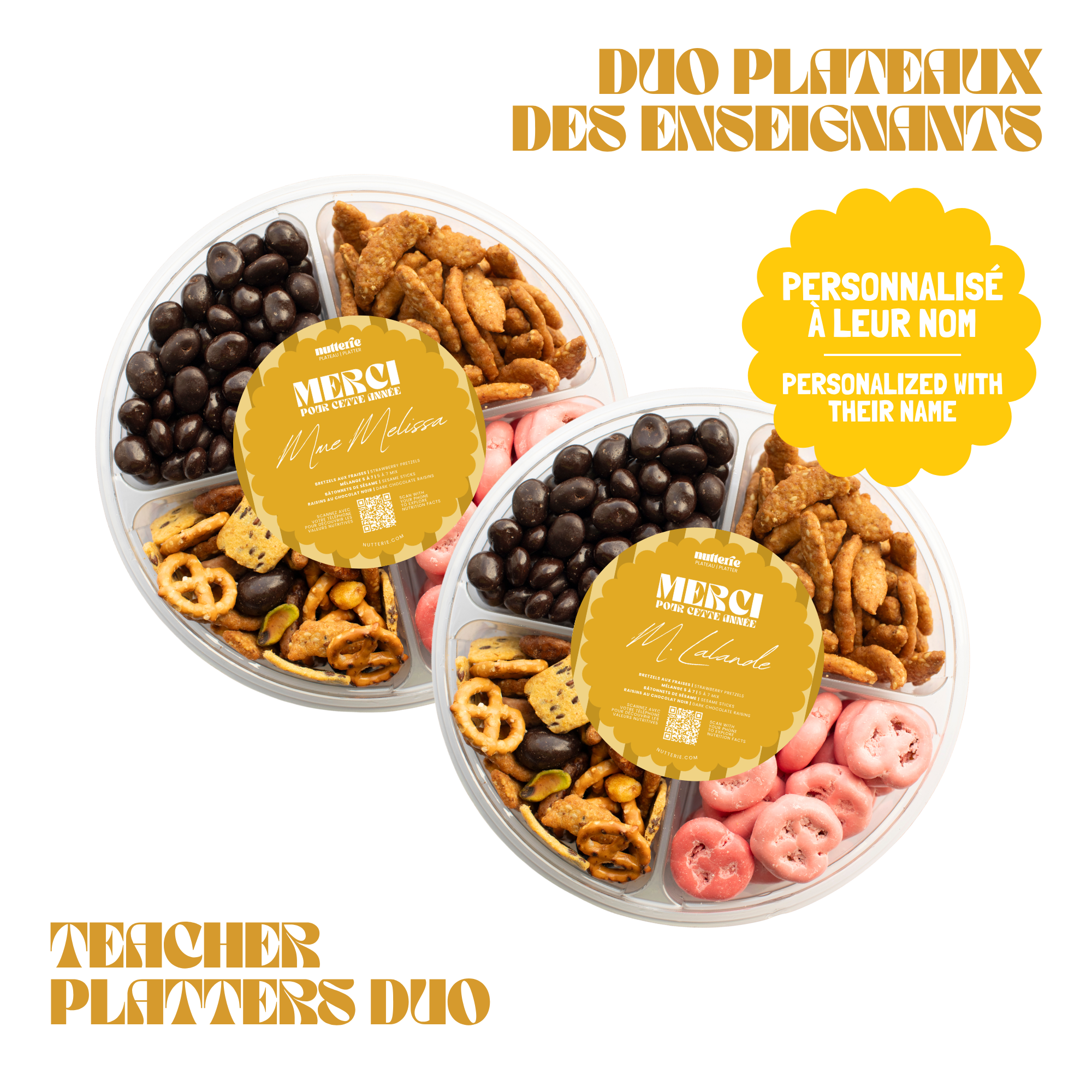 DUO Mini Plateaux des Enseignants - Personnalisé ✨