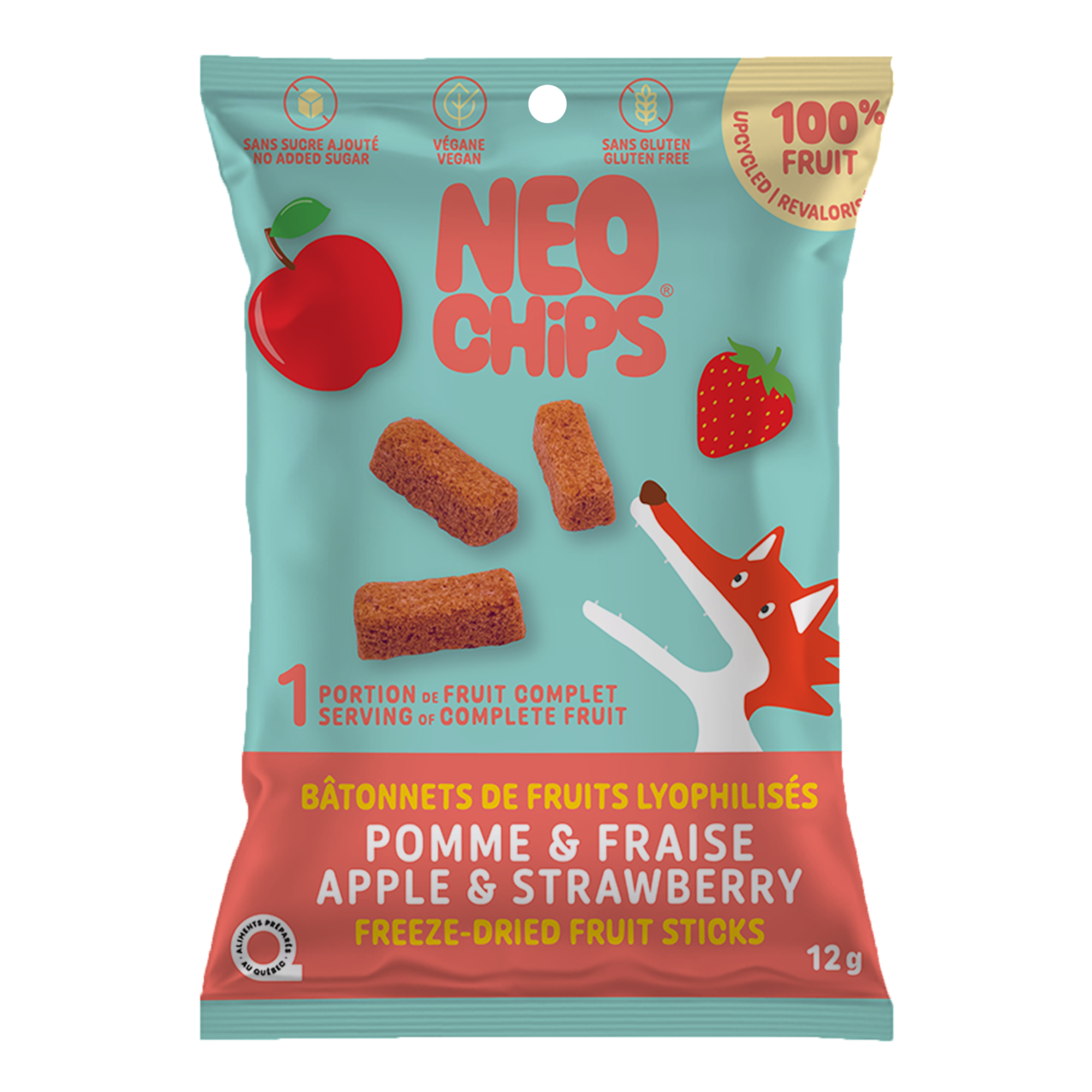 Freeze-Dried Apple & Strawberry Sticks