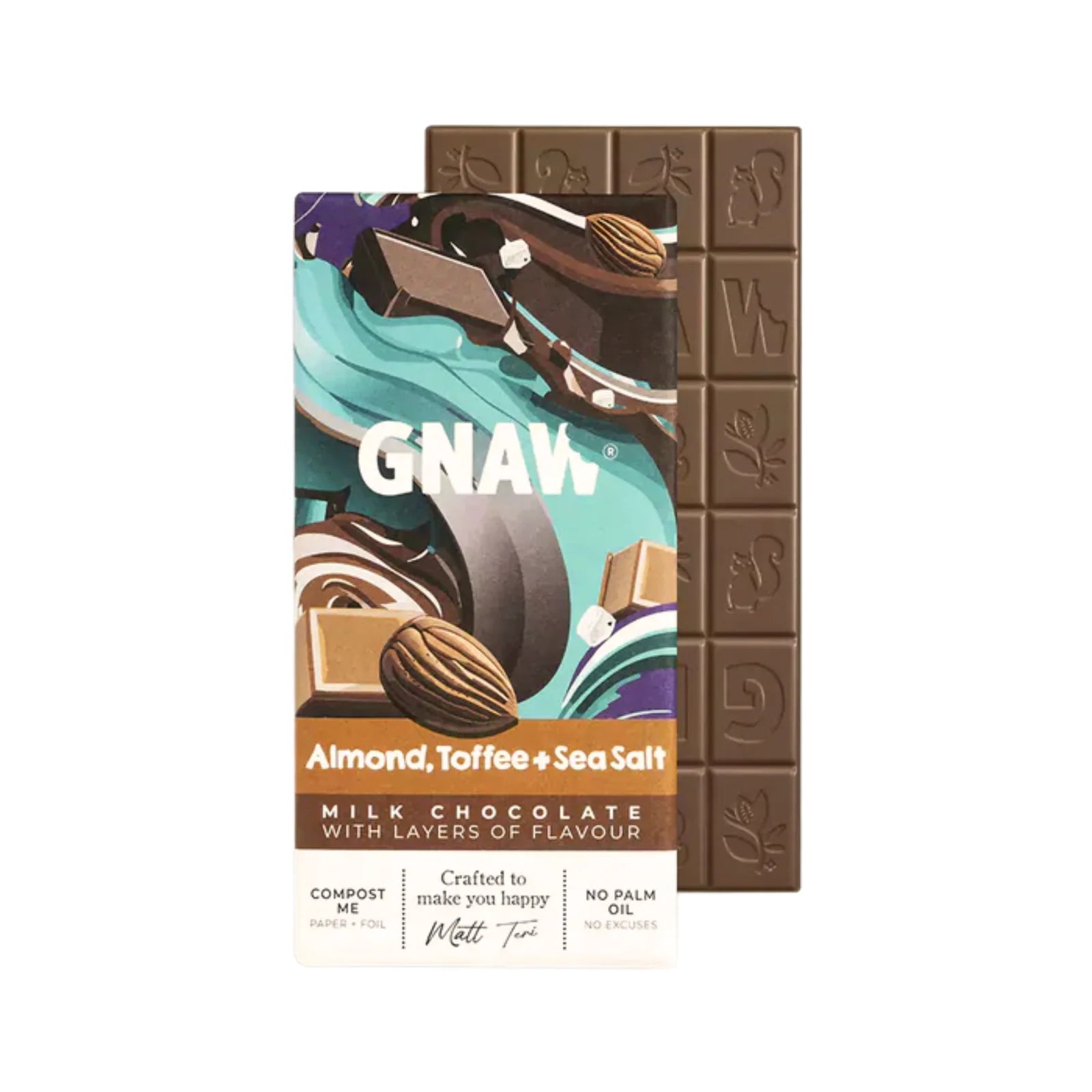 Almond, Toffee + Sea Salt Chocolate Bar by Nutterie