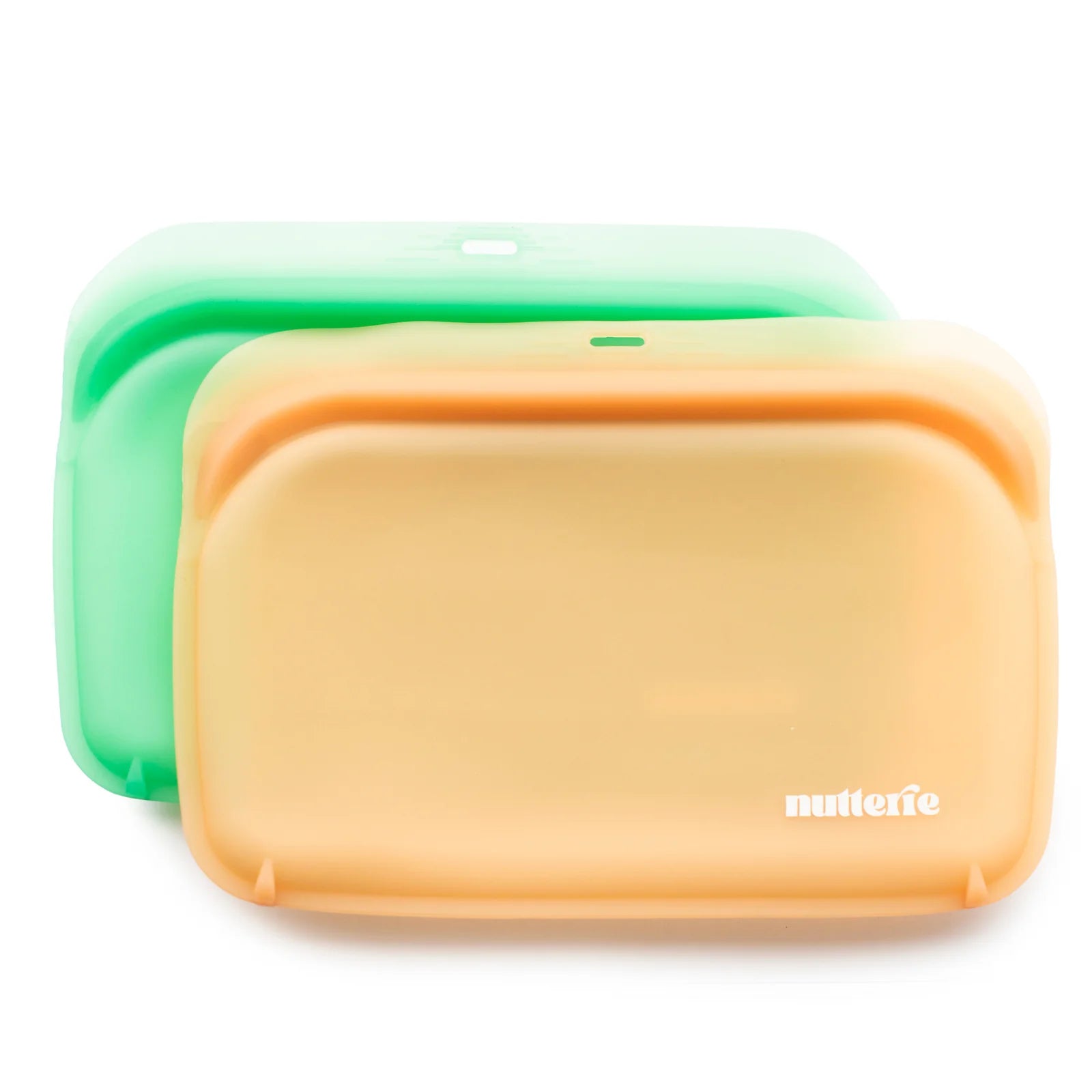 DUO Silicone Snack Bags - Green + Peach by Nutterie