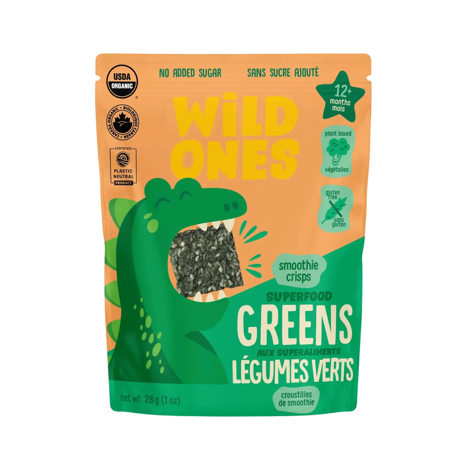 Organic Smoothie Crisps Superfood Greens (28g) by Nutterie