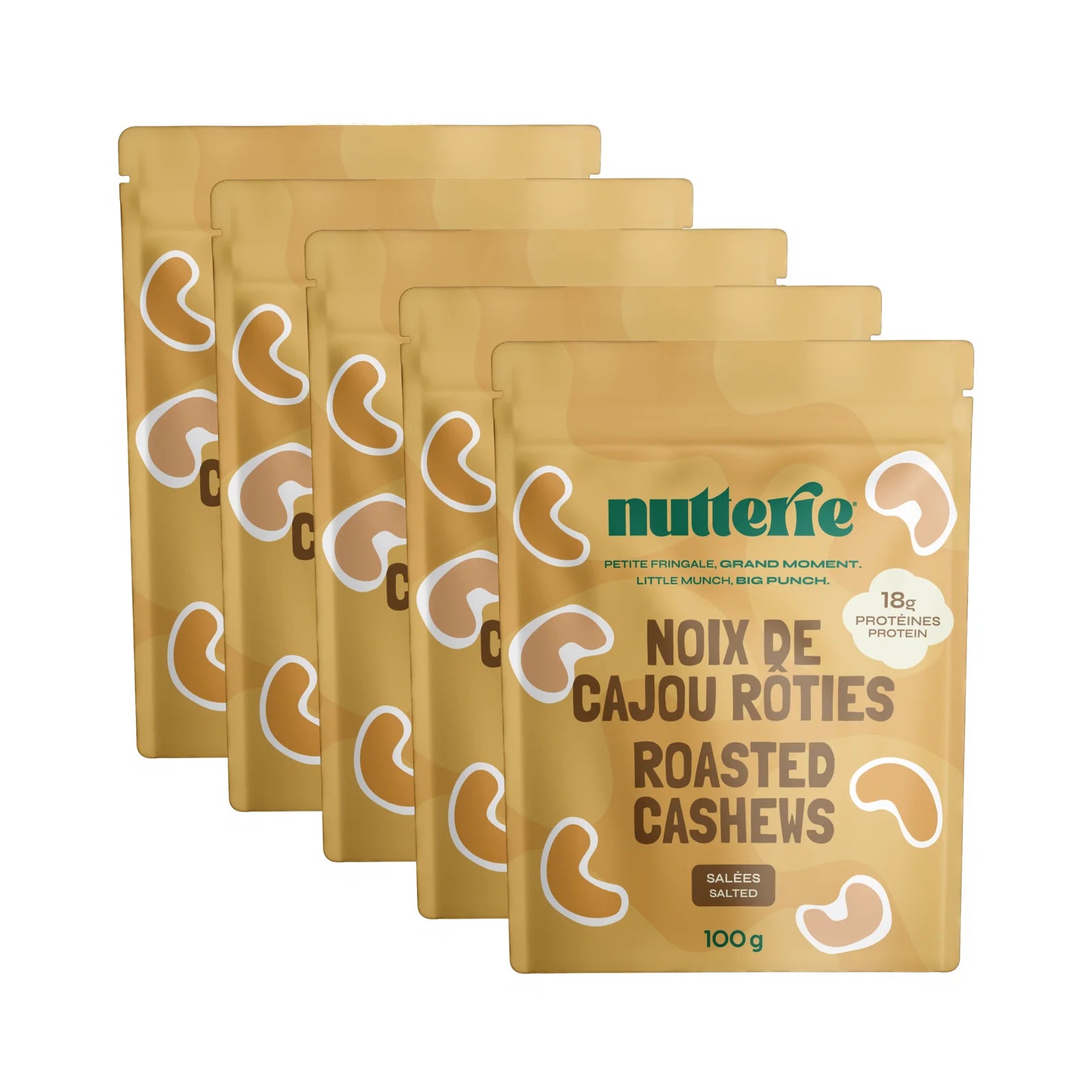 Roasted Salted Cashews (100g) X 5 by Nutterie